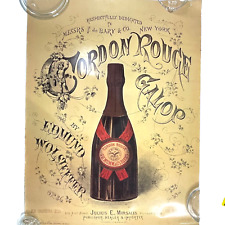 Cordon Rouge Champagne Vtg Poster French Art Nouveau 1990 Repro Seagrams Promo picture