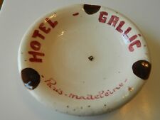 Antique Stoneware Ashtray from the Hotel Gallic Paris France picture