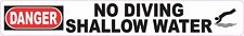 Danger No Diving Shallow Water Sticker Car Truck Vehicle Bumper Decal picture