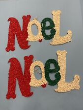 Vintage Christmas Noel Melted Plastic Popcorn Holiday Wall Hanging Decoration 2 picture