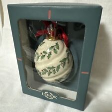 Lenox Holiday Spiral Porcelain Christmas Ornament Holly Berry 4” 1992 w/ box picture
