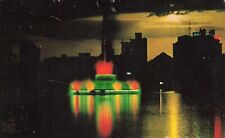 Postcard FL Orlando Centennial Fountain Lake Eola Illuminated Colors Water picture