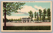 Griffin GA Georgia - Brown's Tourist Camp & Gas Station   Linen Postcard - 1940s picture