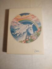 Vtg Eaton Unicorn Fantasy Stationery Rainbow 8 Decorated 8 Plain 10 Envelopes picture