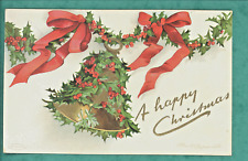 Ellen Clapsaddle  Christmas Embossed  Holly  Bell Langley S.C postmark picture