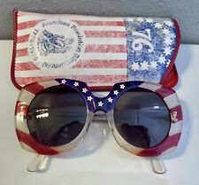 1976 Americana Bicentennial Red White Blue Vanity Optical Sunglasses w/ Pouch picture