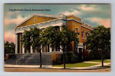 Brownwood TX-Texas, First Methodist Church, Antique Vintage Souvenir Postcard picture