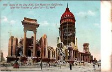 Postcard Ruins City Hall San Francisco Disaster Earthquake People c1906 picture