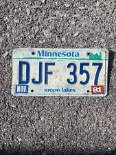 1981 Minnesota License Plate DJF357 10000 Lakes November Sticker picture