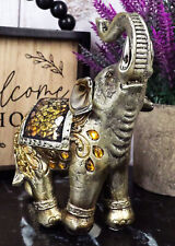 Ebros Bejeweled Mosaic Right Facing Feng Shui Elephant With Trunk Up Statue 6