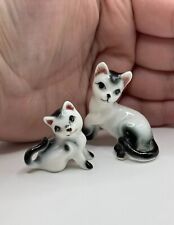 Vintage Miniature Adorable Kitty Cat Figurines Pair Trinkets picture