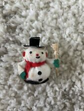 Vintage 1950’s Miniature Flocked Snowman Made in Japan Holiday Christmas Decor picture