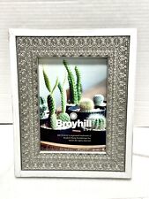 Broyhill White Wood Silver Metal 5x7 Picture Frame See Pics For Wear picture