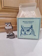 Charles Earnhardt bronze wildlife collection Great Horn owl figurine signed vtg picture