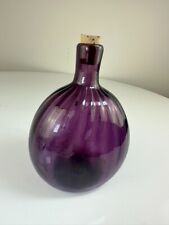 Vintage MMA Metropolitan Museum of Art Glass Flask Ribbed Amethyst/Purple, 1980s picture