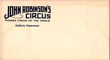 C. 1920s John Robinson's Pioneer Circus of the World Envelope Cachet picture