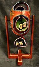Vintage 1970's Zinnia Folk Art Hand Carved & Painted Ferris Wheel 11.75”H picture