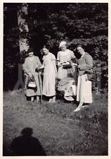 Old Photo Snapshot Women Wearing Old Fashioned Dresses And Vintage Bags 2A8 picture