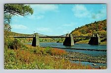 Lackawaxen PA-Pennsylvania, Suspension Bridge, Delaware River, Vintage Postcard picture