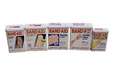 Lot of 5 Vintage Johnson & Johnson Band Aid Bandages Metal Tins picture