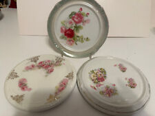 THREE ANTIQUE TEAPOT TRIVETS, ROSES & FLOWERS, 1 GERMANY picture
