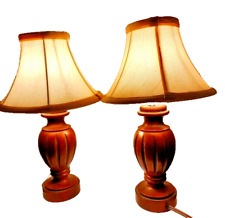 Burnt Brown Lamps With Shades Pair of Two picture