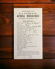 Vintage 1901 EA Tilton & Co Merchandise Price List East Kingston New Hampshire picture