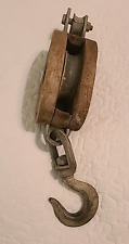 Vintage BTC 3 Wooden Pulley ~ Block & Tackle Faded Lettering SWL 2000 picture