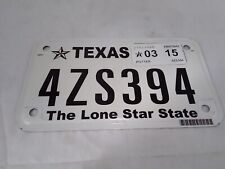 2015 EXPIRED TEXAS MOTORCYCLE LICENSE PLATE 4ZS394 picture