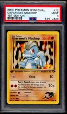 PSA 9 Giovanni's Machop 1st Edition 2000 Pokemon Card 72/132 Gym Challenge picture