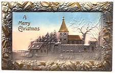 Circa 1909 Christmas Postcard Heavily Embossed and Airbrushed A9 picture