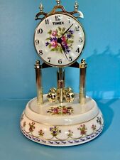VTG 1980’s Timex Floral Anniversary Porcelain Glass Clock (Works Missing dome) picture
