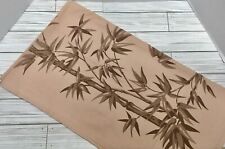 Vintage California Hand Prints Tablecloth 46x52 Tan Pink Sand Bamboo READ picture