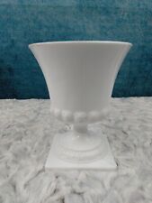 E.O. Brody Co. Vintage White Milk Glass 7” Tall Footed Vase/Planter/ Grecian Urn picture