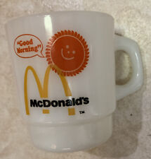 McDonald’s Good Morning Fire King Coffee Mug 2.3 by 3.25 in 8 ounces Vintage picture