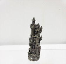 Miniature pewter Medevial Castle figurine beautifully detailed 2.75in tall picture