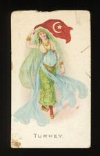 1908 Wills Cigarette Flag Girls of All Nations #5 Turkey (skinned) picture