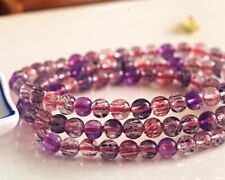 5.5mm Natural Brazil Super Seven 7 Melody Amethyst Crystal Round Beads Bracelet picture
