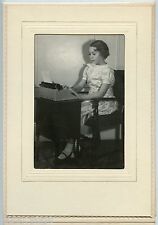 Teenage Girl with Typewriter,  Vintage Photo in Folder picture