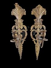Set of 2 Vintage Ornate Solid Brass Taper Candle Stick 17