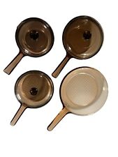Vintage Visions Corning Amber Cookware Set 7 Piece Lids Fry Pan Saucepan picture