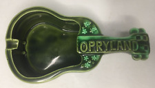 Vintage Opryland Ceramic Guitar Ashtray RARE Green with flowers. Unique picture