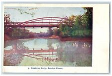 c1905's Broadway Bridge Scene Newton Kansas KS Unposted Handcolored Postcard picture