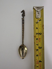 Vintage Small Collectors Sterling Spoon With A Sea Horse On Top 925 picture