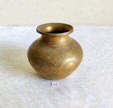 Old Original Brass Beautifully Engraved Beautiful Holy Water Pot, Rich Patina picture