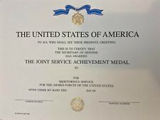 Joint Service Achievement Medal (JSAM) Citations (Certificate) - BLANK picture