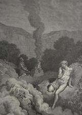 Antique Religious Art Print 1880 Gustave Dore Cain and Abel Offer Sacrifice picture