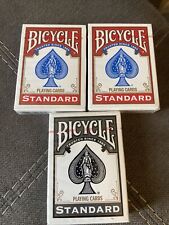 3 pks Bicycle® Standard Index Playing Cards,  (2-Red, 1 Black)NEW* picture