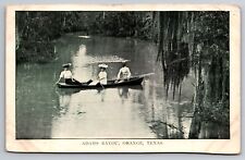 Adams Bayou Orange Texas TX People in Boat 1909 Postcard picture