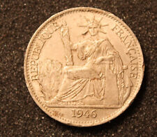 Post WWII 1946 French Indo-China 50 cent coin Francaise Republique Bronze Nickel picture